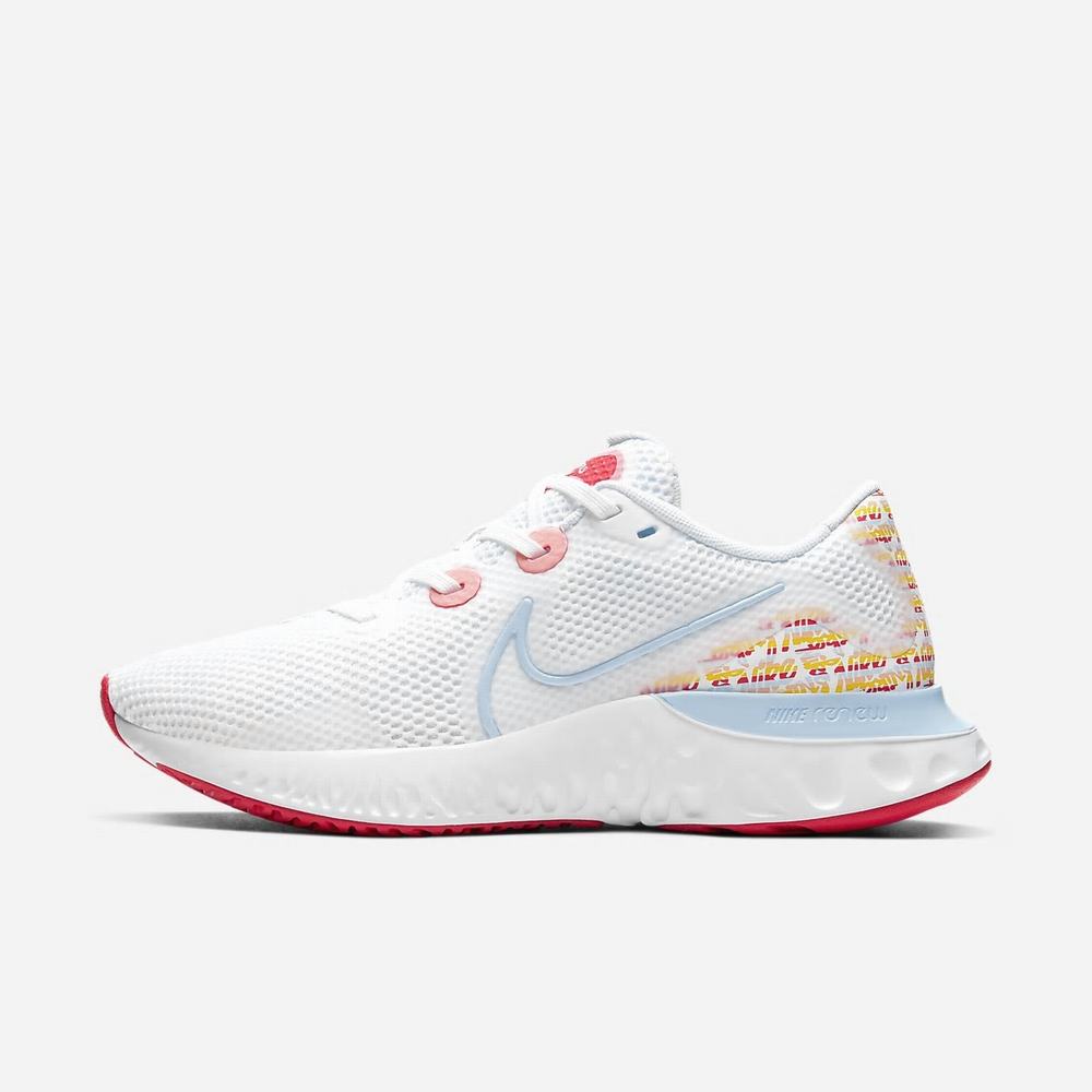 Chaussure De Running Nike Renew Run Blanche 0369-587 White/Track Red/Washed Coral/Hydrogen Blue Femme | PSU-87218781